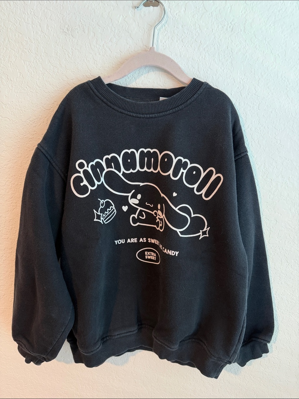 Girl's Cinnamoroll Cotton Crewneck Sweatshirt